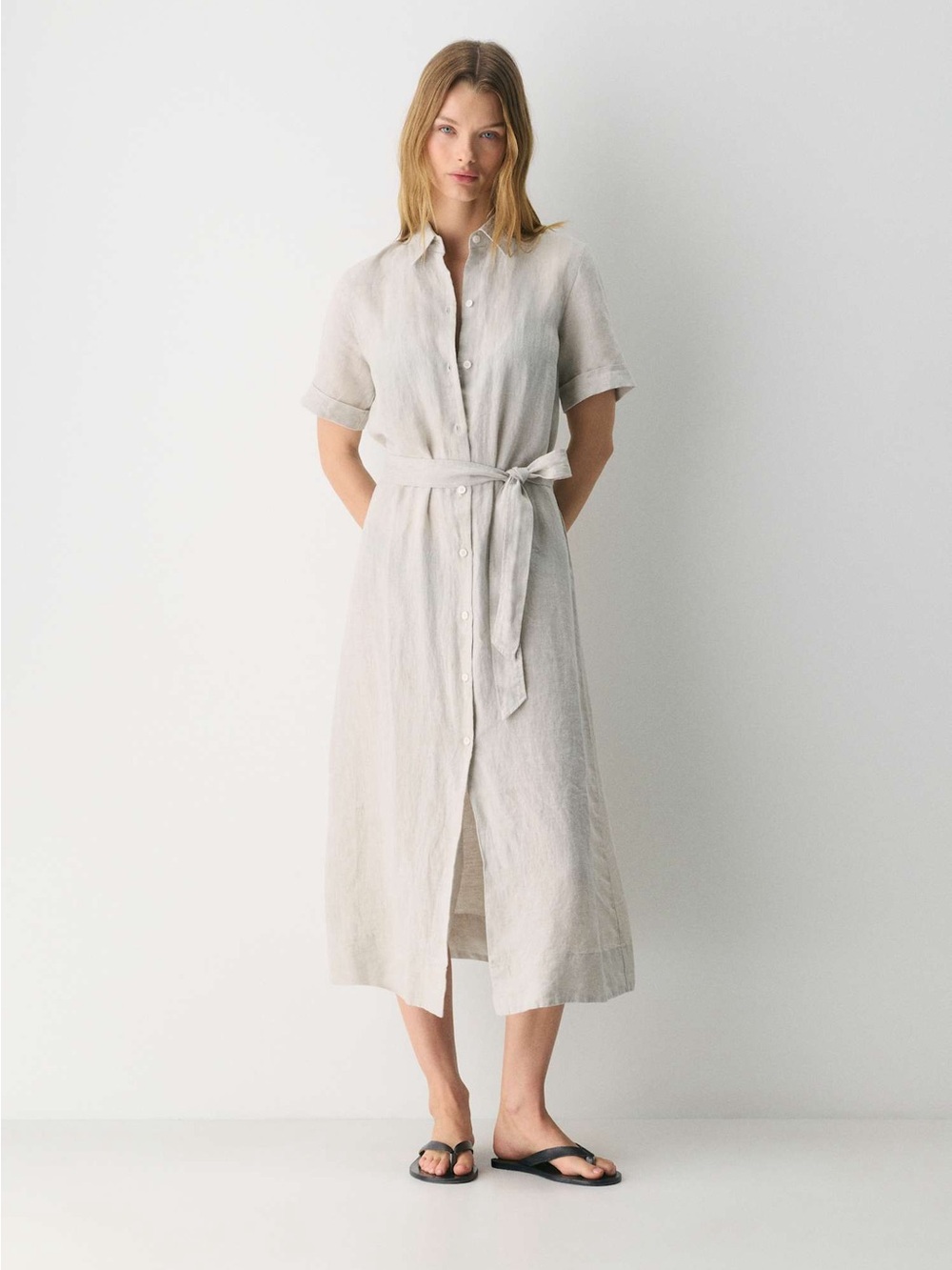 388. Wilfred Organic Linen Eleta Maxi Dress Aritzia